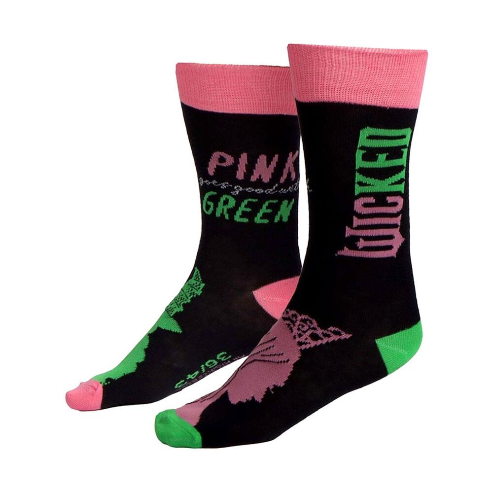 Set de tres pares de calcetines Wicked en rosa, verde y negro - 4