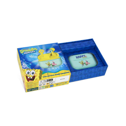 Auriculares inalámbricos TWS infantiles de Bob Esponja con estuche turquesa y amarillo - 8