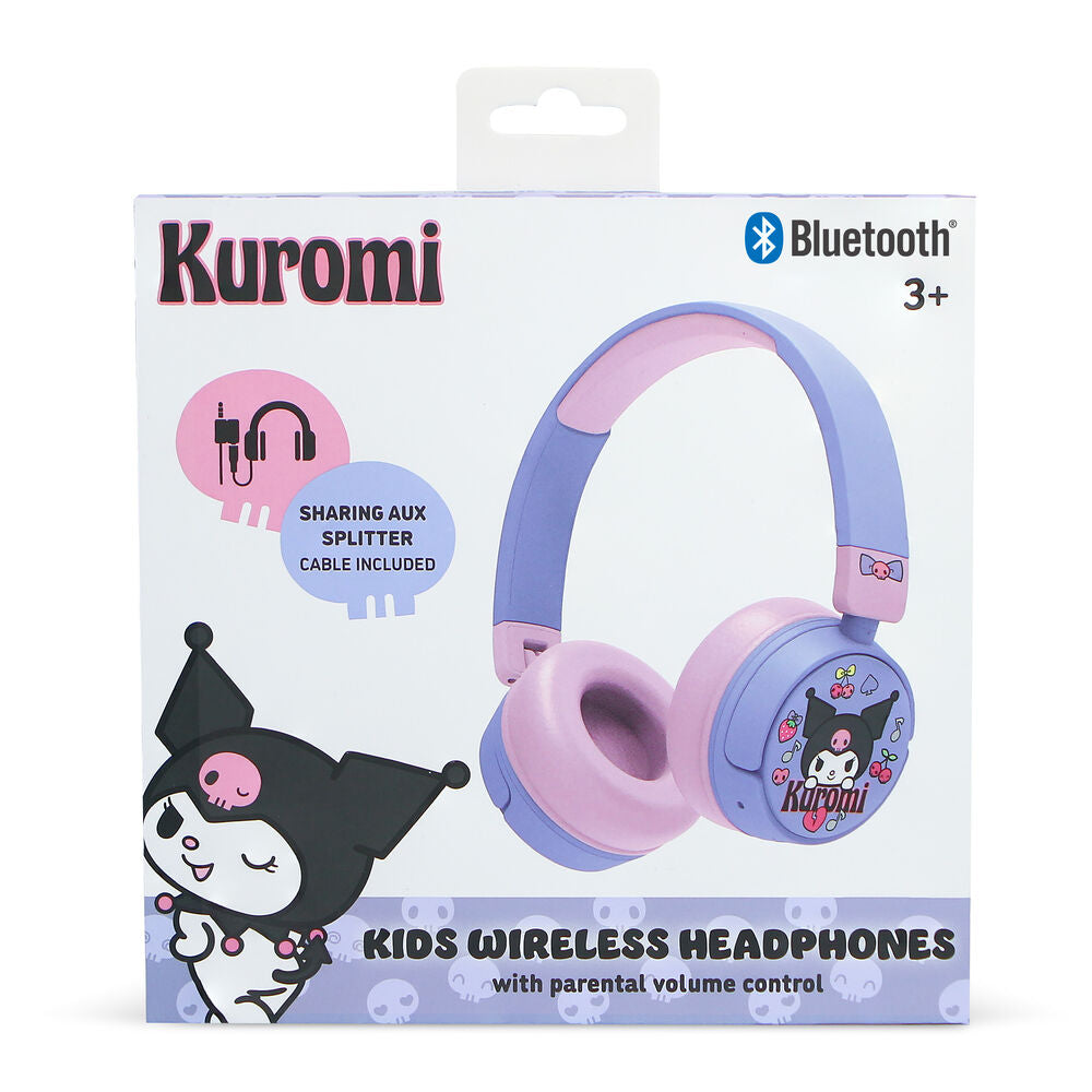Auriculares infantiles inalámbricos Kuromi Hello Kitty en lila y rosa - 4