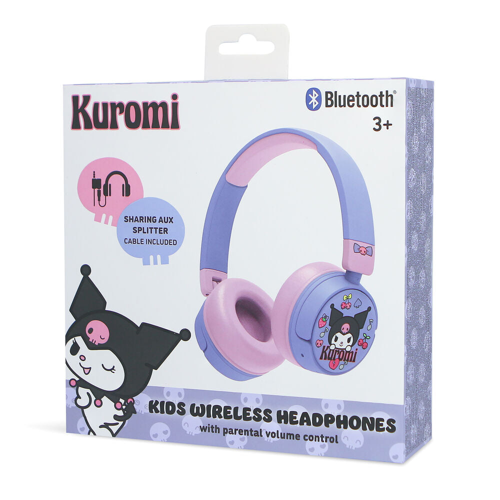 Auriculares infantiles inalámbricos Kuromi Hello Kitty en lila y rosa - 6
