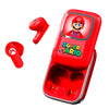 Auriculares inalámbricos rojos Super Mario Bros con carcasa de carga