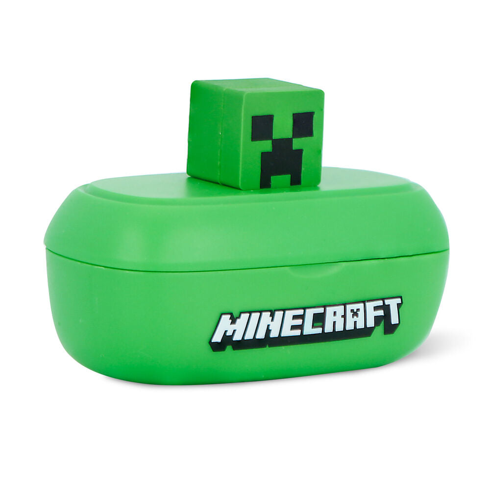 Auriculares TWS Minecraft verdes con diseño del Creeper y estuche de carga - 4