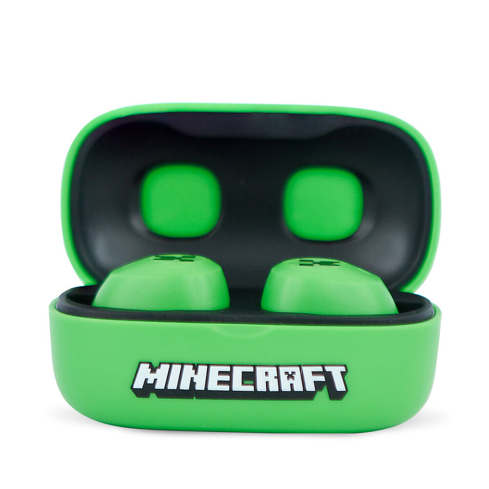 Auriculares TWS Minecraft verdes con diseño del Creeper y estuche de carga - 7