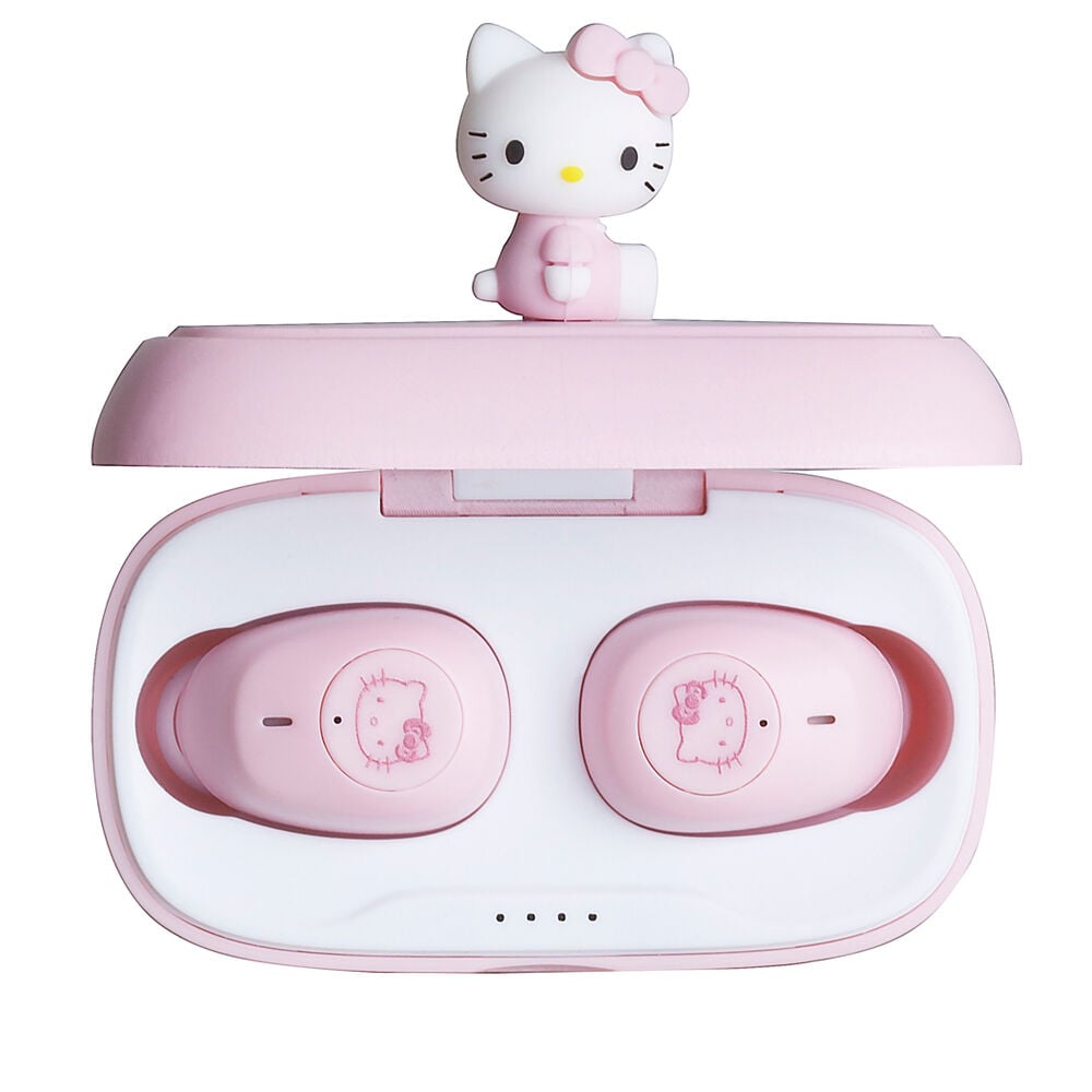 Auriculares TWS rosas de Hello Kitty con estuche 3D - 3