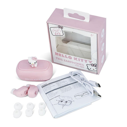 Auriculares TWS rosas de Hello Kitty con estuche 3D - 9
