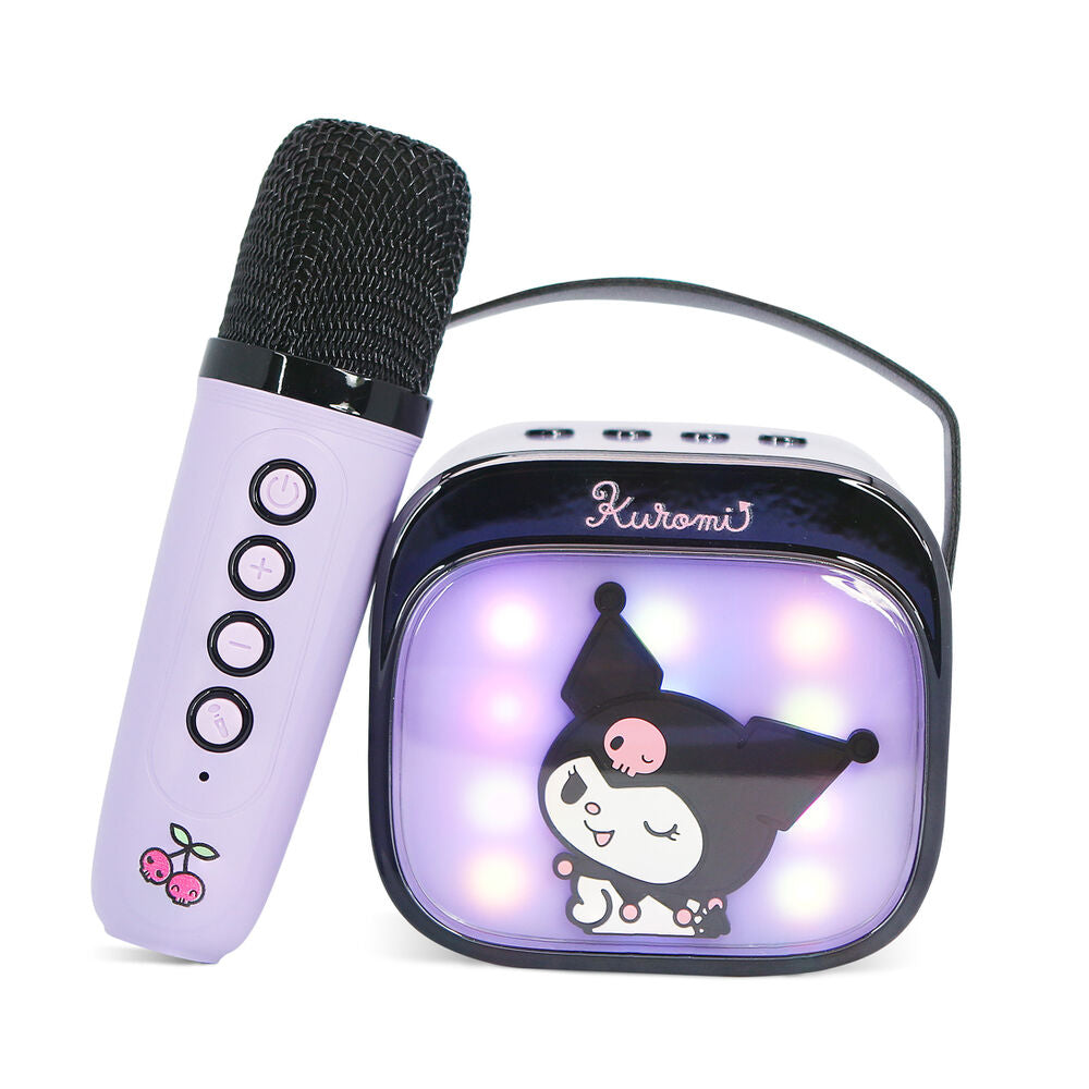 Altavoz karaoke morado Kuromi con micrófono inalámbrico y luces LED - 5