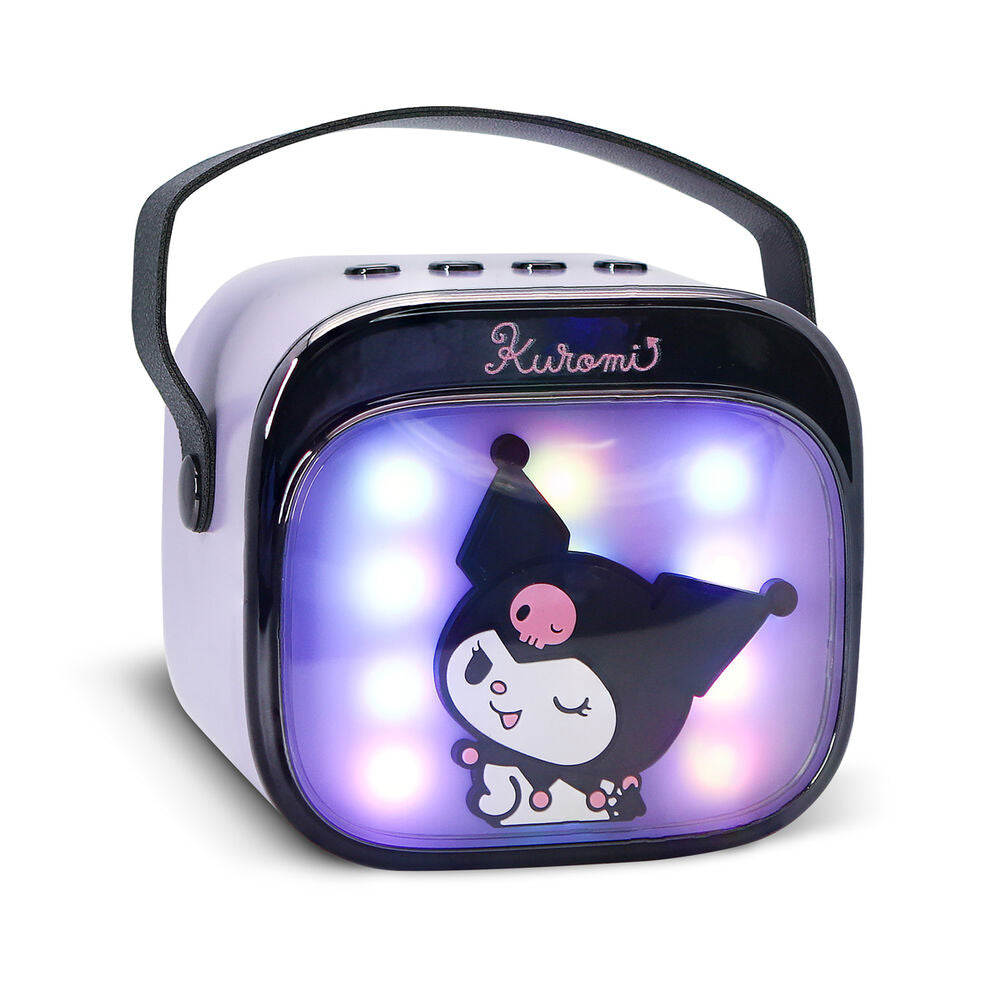 Altavoz karaoke morado Kuromi con micrófono inalámbrico y luces LED - 6