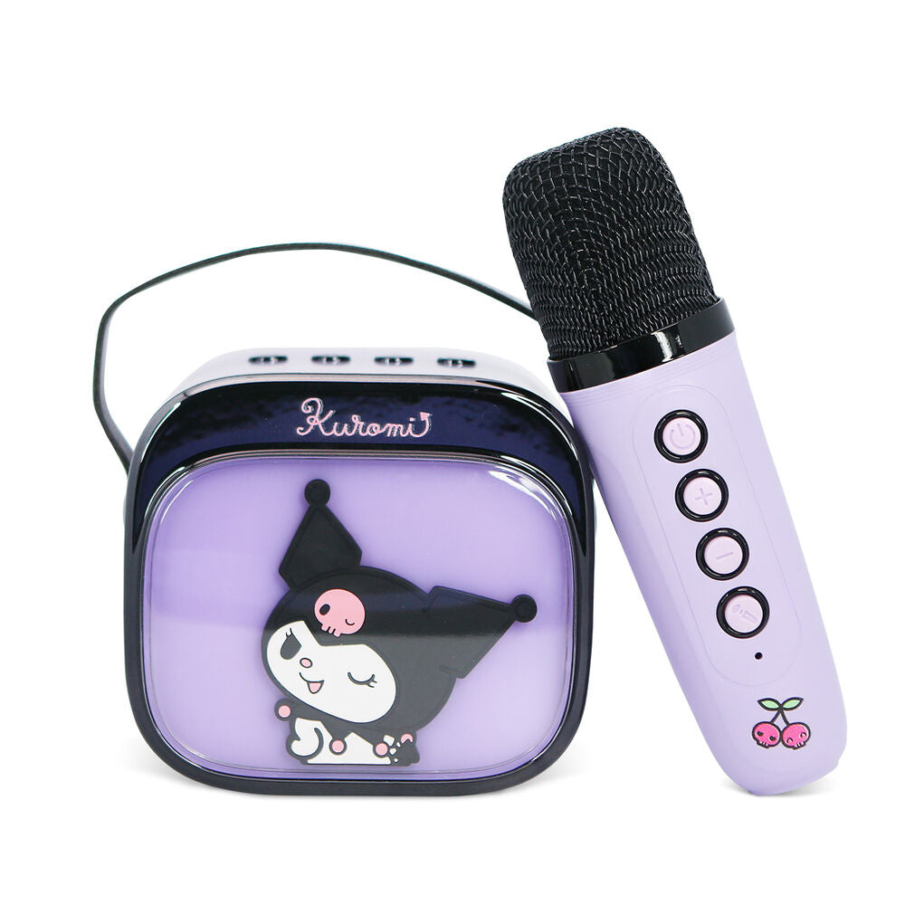 Altavoz karaoke morado Kuromi con micrófono inalámbrico y luces LED - 12