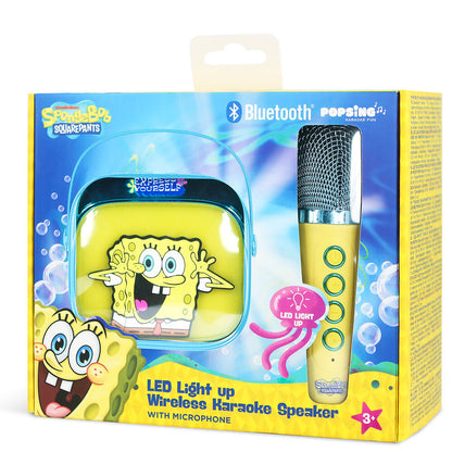 Altavoz karaoke LED amarillo de Bob Esponja con micrófono inalámbrico - 11