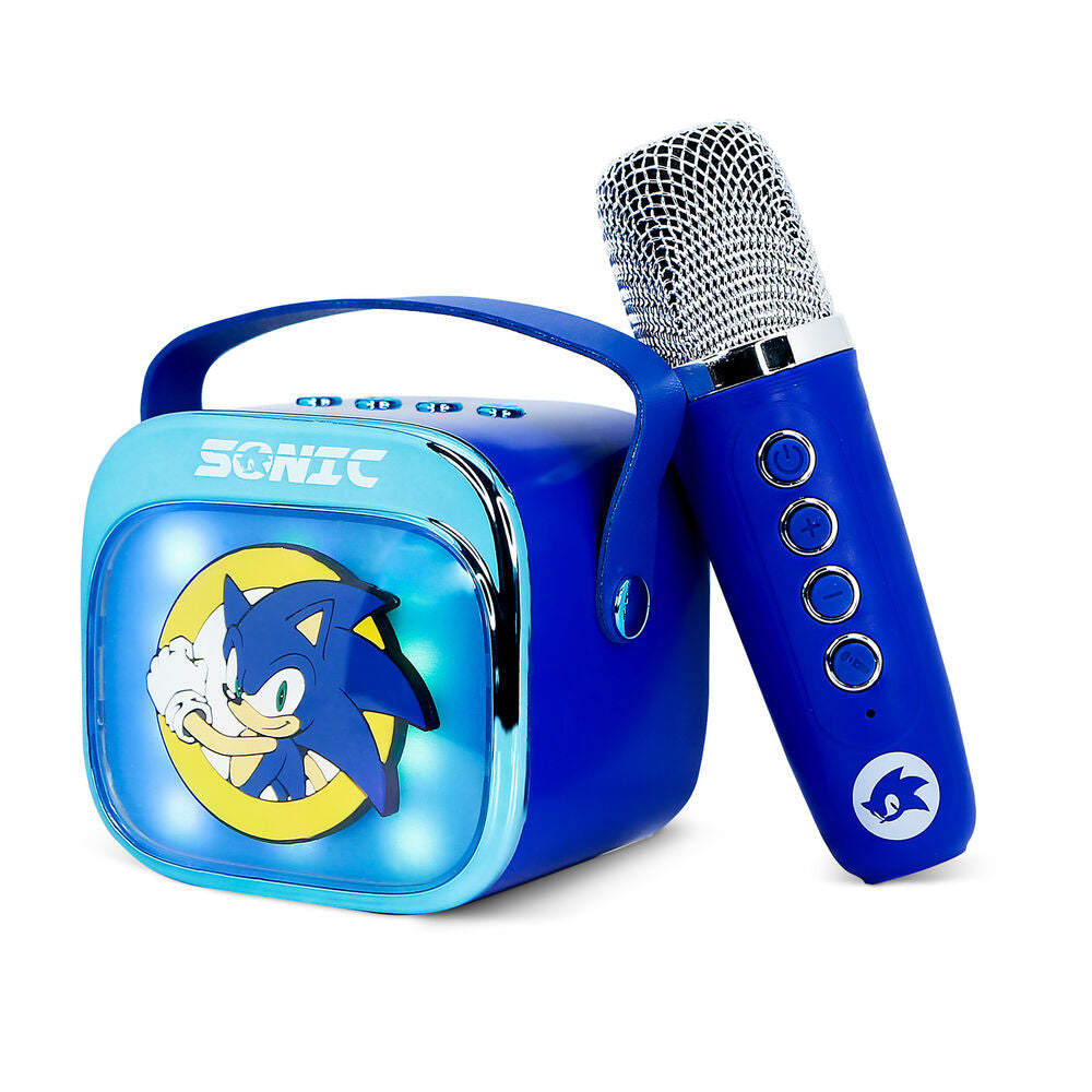 Altavoz karaoke azul de Sonic con micrófono inalámbrico - 4