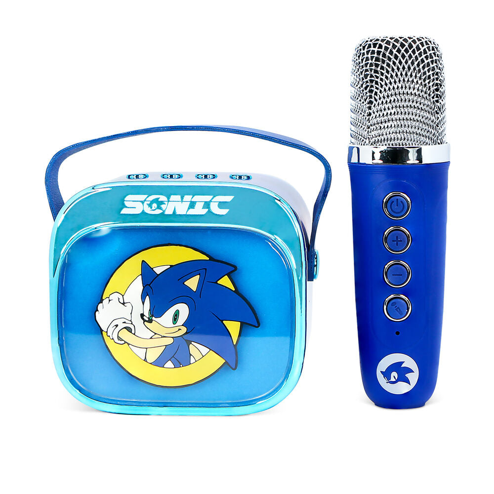 Altavoz karaoke azul de Sonic con micrófono inalámbrico - 5