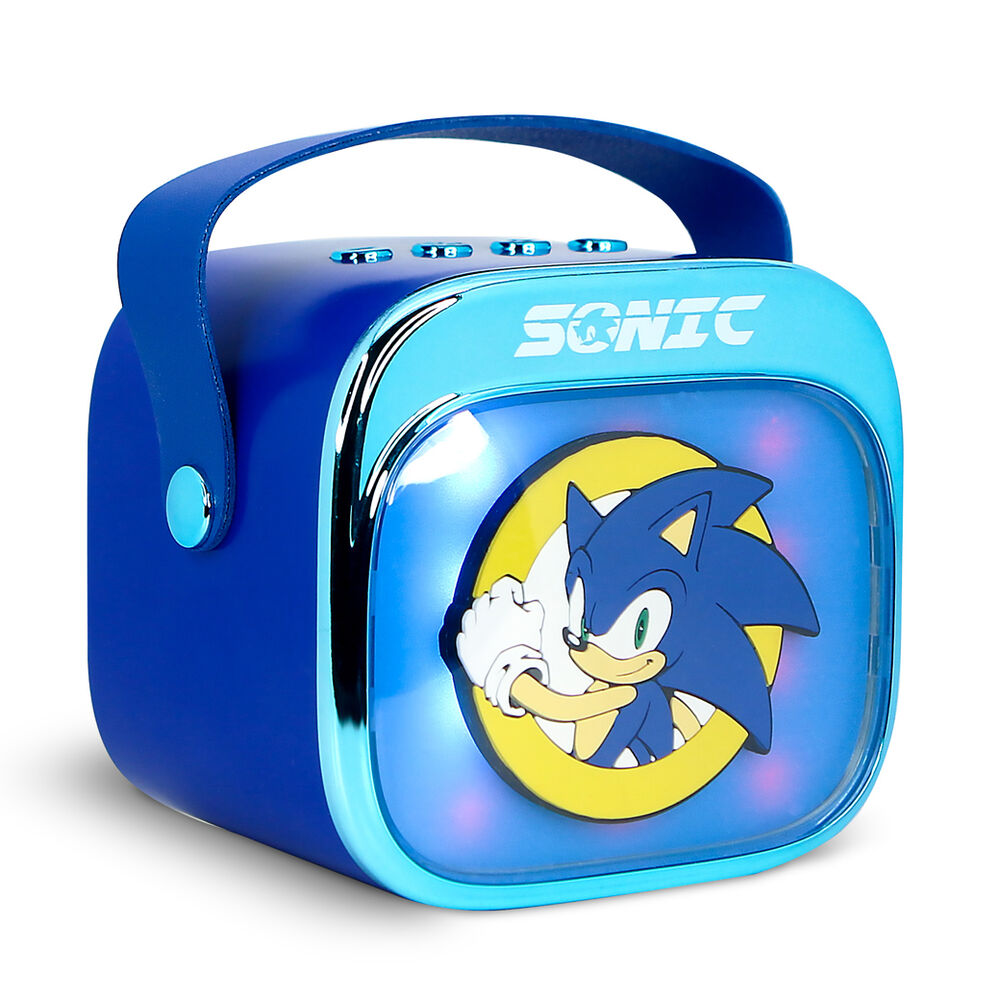 Altavoz karaoke azul de Sonic con micrófono inalámbrico - 7