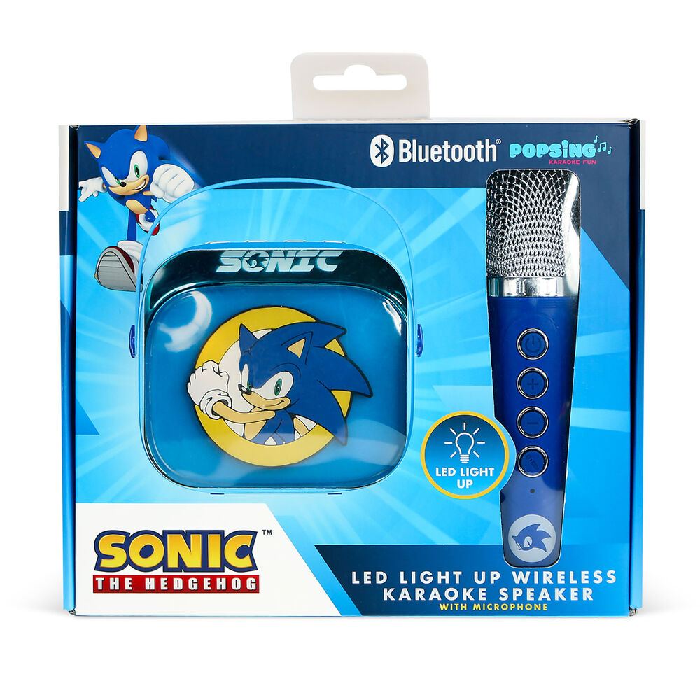 Altavoz karaoke azul de Sonic con micrófono inalámbrico - 2