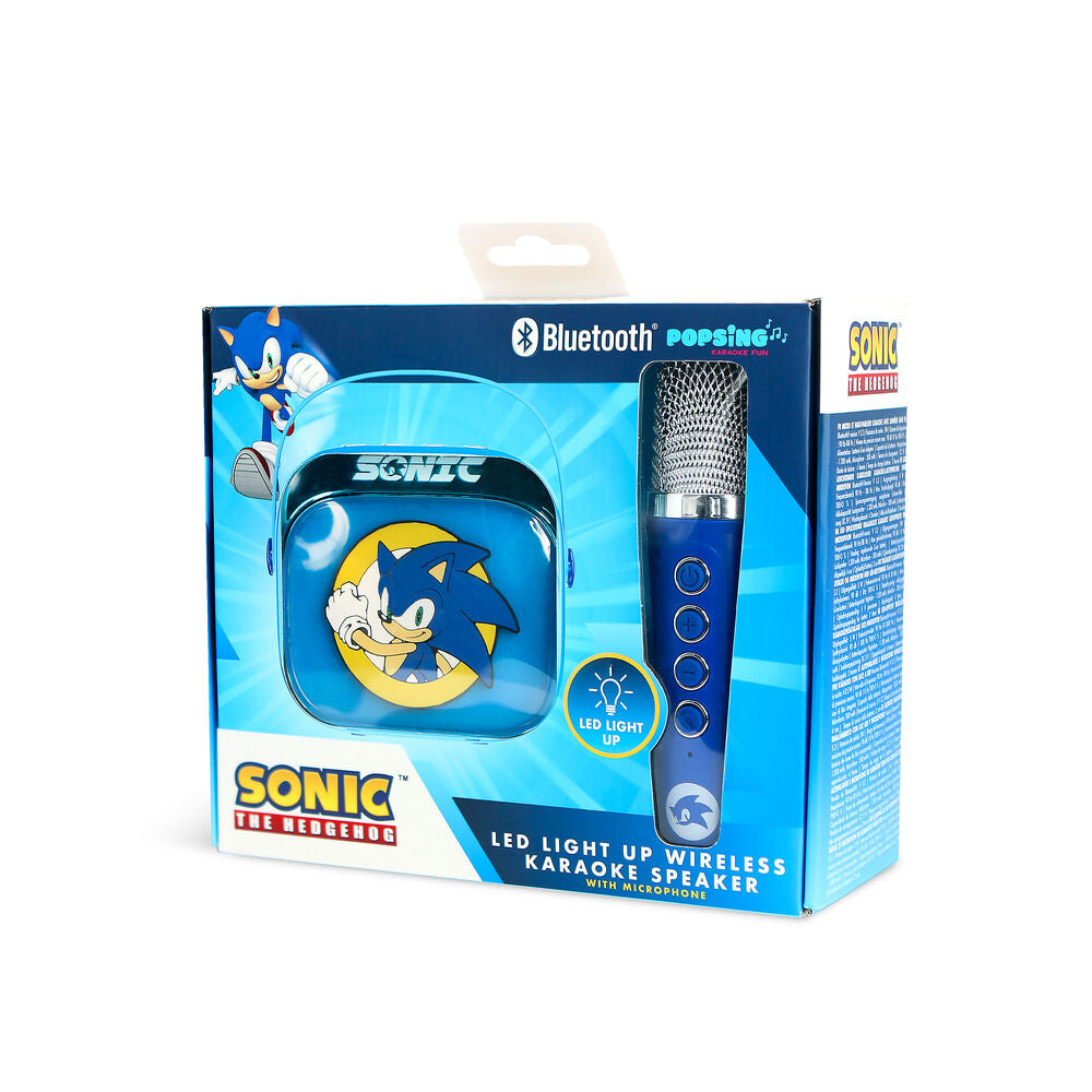 Altavoz karaoke azul de Sonic con micrófono inalámbrico - 15