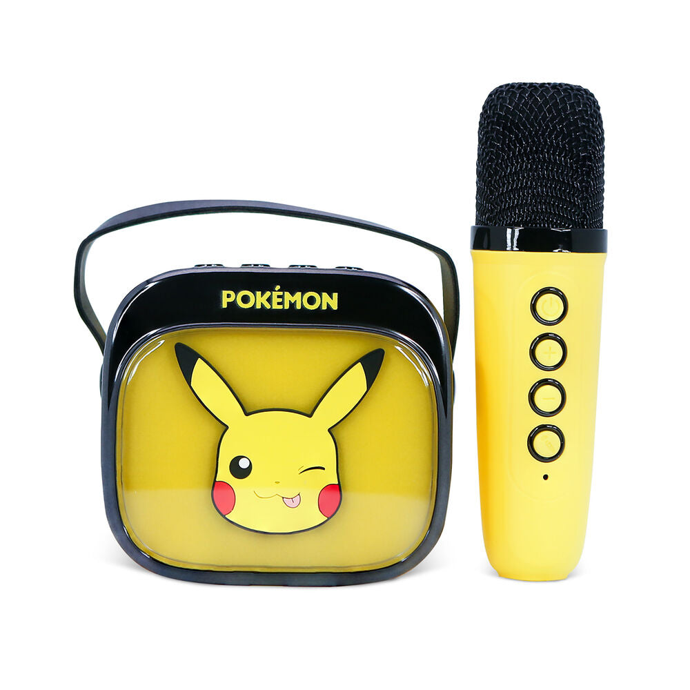 Altavoz karaoke LED amarillo de Pikachu Pokémon con micrófono inalámbrico - 3