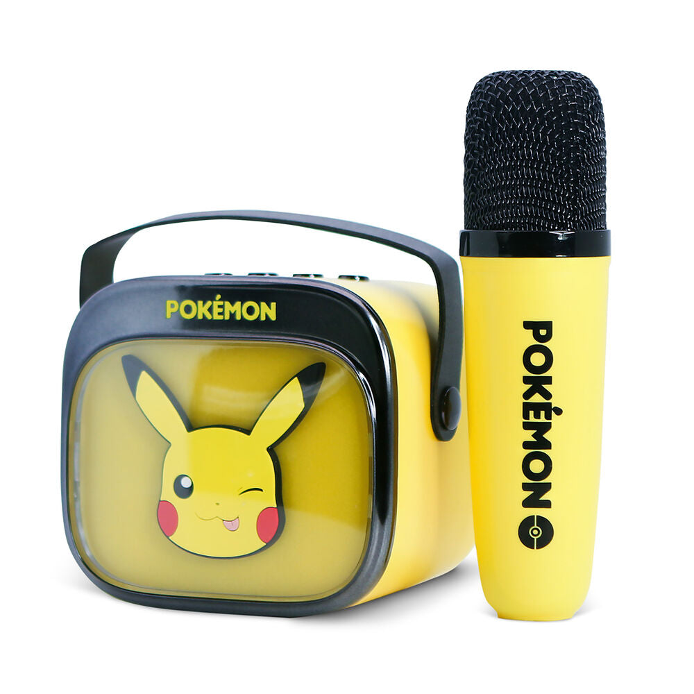 Altavoz karaoke LED amarillo de Pikachu Pokémon con micrófono inalámbrico - 5