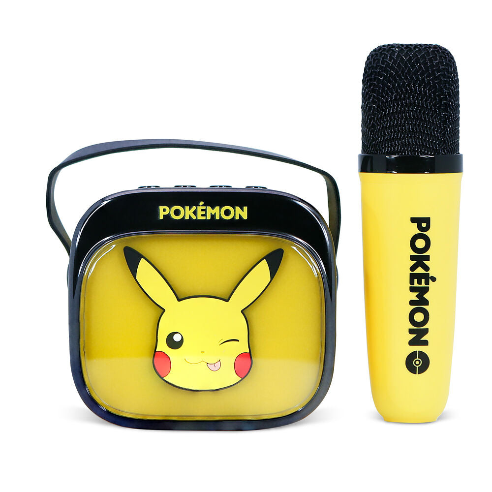 Altavoz karaoke LED amarillo de Pikachu Pokémon con micrófono inalámbrico - 7