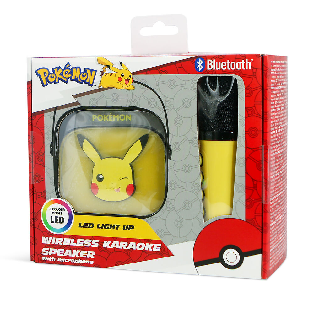 Altavoz karaoke LED amarillo de Pikachu Pokémon con micrófono inalámbrico - 11