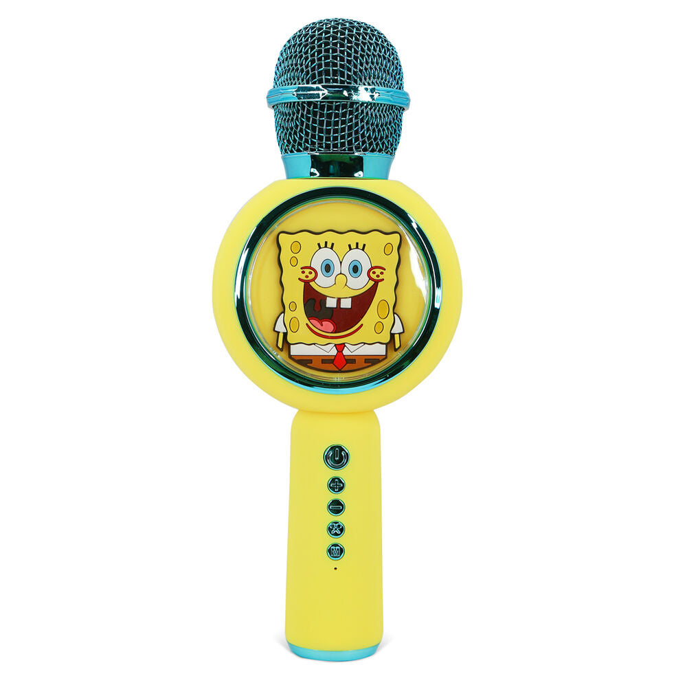 Micrófono altavoz amarillo de Bob Esponja con luz LED - 4
