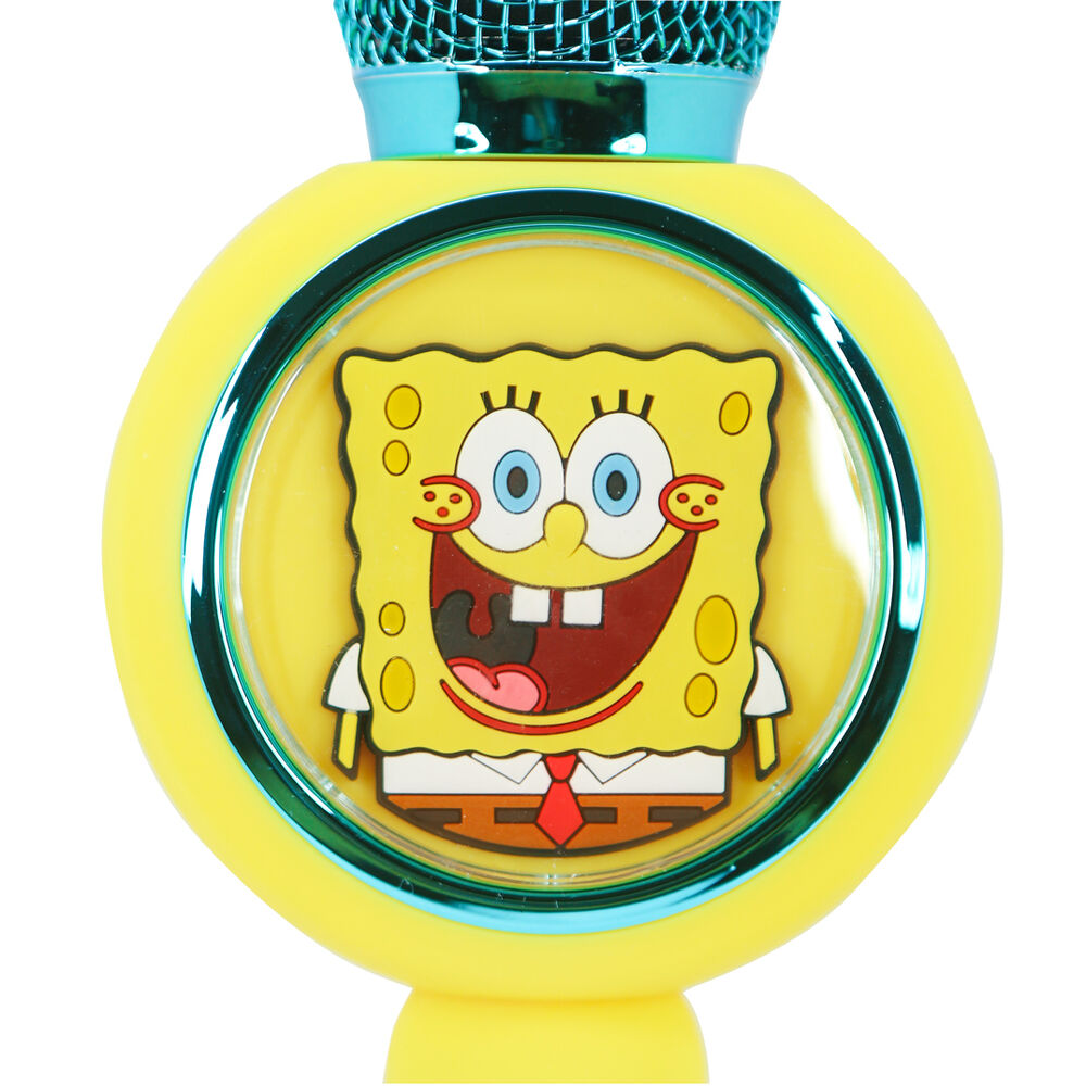 Micrófono altavoz amarillo de Bob Esponja con luz LED - 6