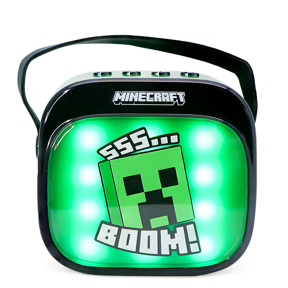 Altavoz karaoke LED verde de Minecraft con micrófono inalámbrico - 6