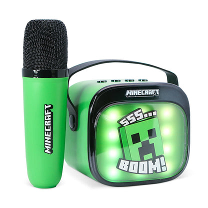 Altavoz karaoke LED verde de Minecraft con micrófono inalámbrico - 8