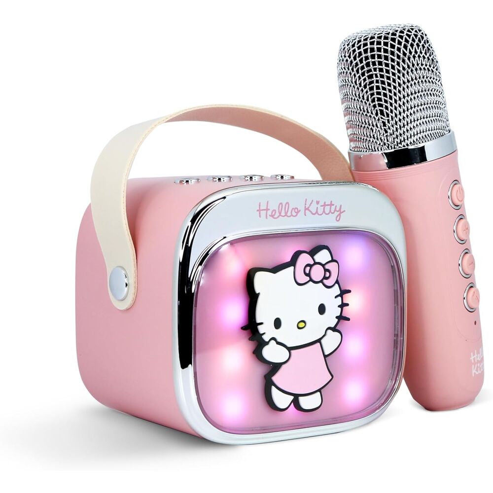 Altavoz karaoke LED rosa de Hello Kitty con micrófono inalámbrico - 2