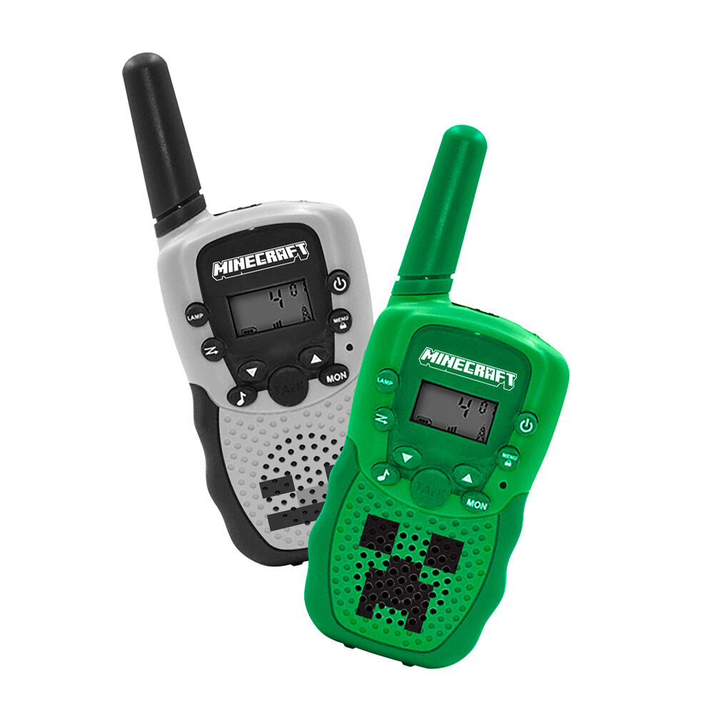 Set de dos walkie talkies Minecraft verde y gris