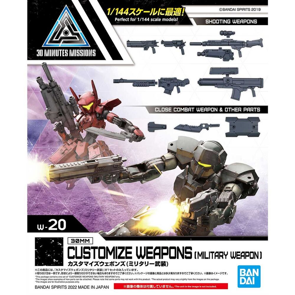 Set BANDAI HOBBY de armas militares personalizables para maquetas 30MM y 30MS