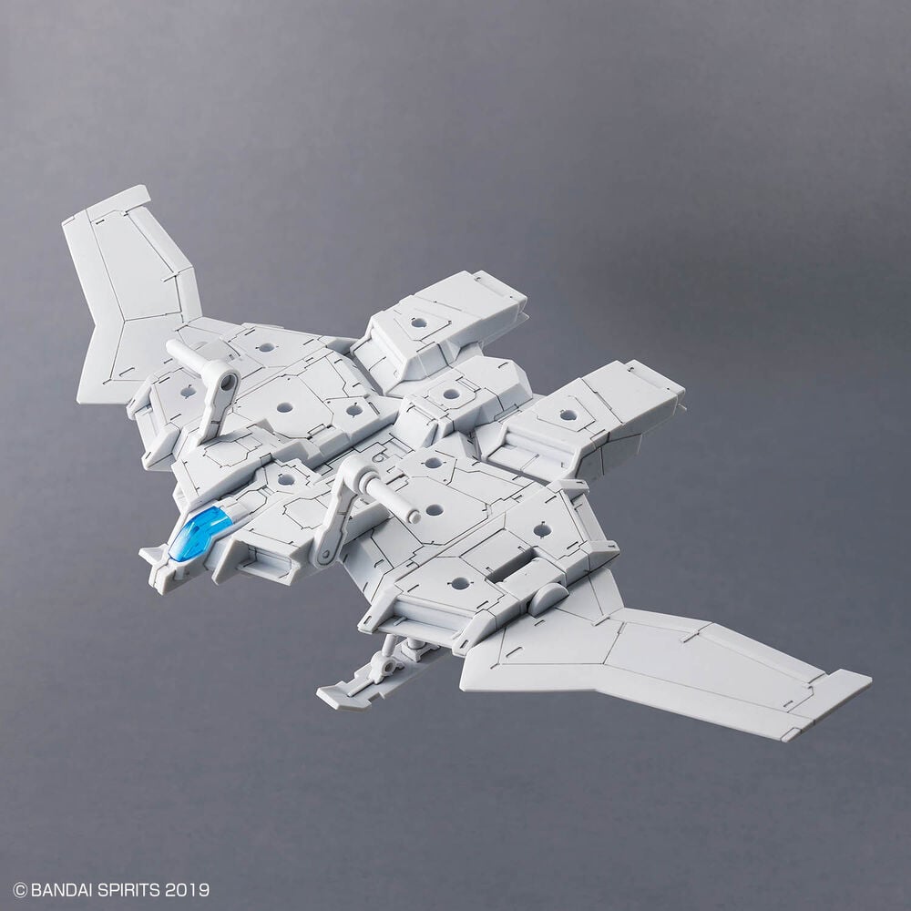 Vehículo tipo jet 30MM Exa-Vehicle Wing Mobile blanco con cabina azul