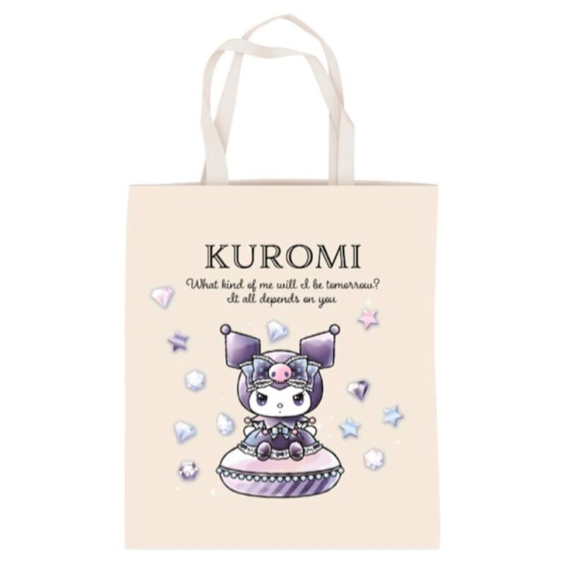 Bolsa tote de algodón Kuromi con estampado de estrellas