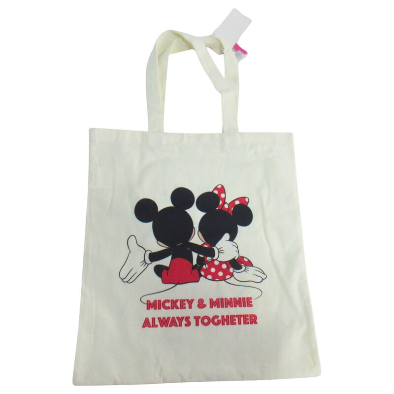 Bolsa tote de algodón Disney con Mickey y Minnie