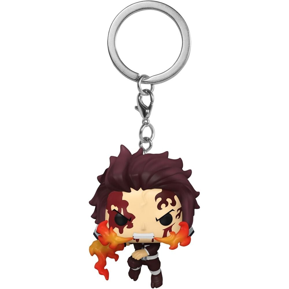 Llavero Funko Pocket POP! de Tanjiro Kamado con efecto de llamas