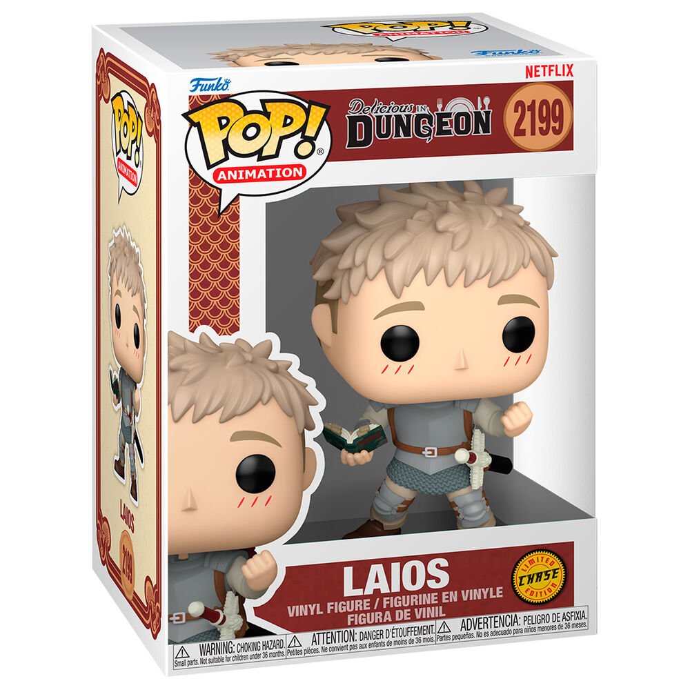 Figura Funko POP! Plus de Laios de Delicious in Dungeon en caja, versión regular y Chase - 5