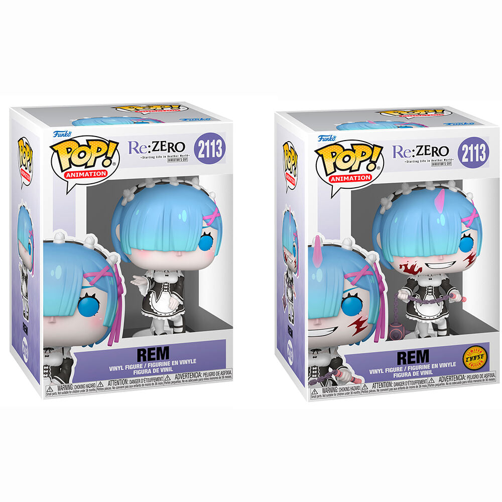 Figura Funko POP! de Rem de Re:Zero en caja, con versión Chase