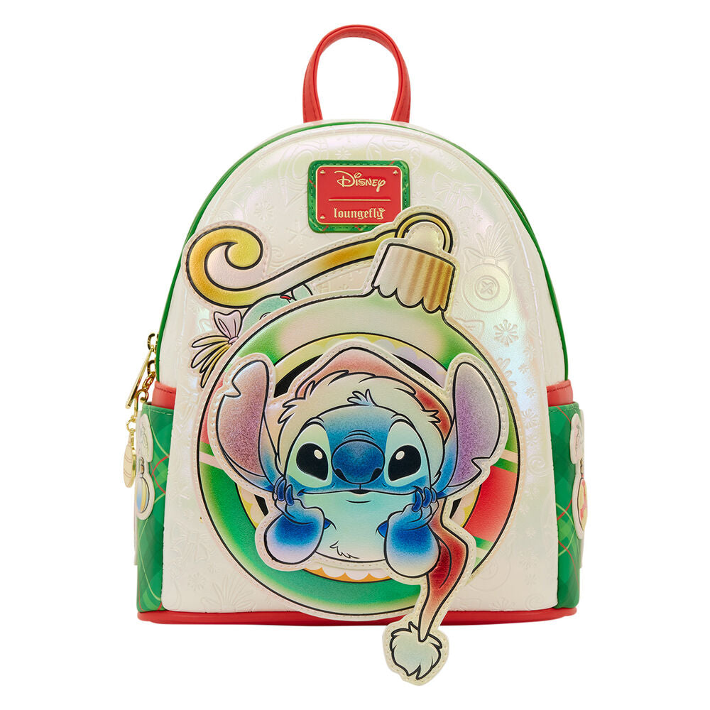 Mochila Loungefly Disney Stitch Holiday con diseño festivo