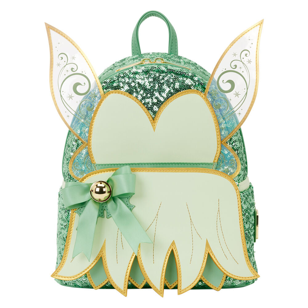 Mochila Loungefly de Campanilla Disney con lentejuelas verdes y alas