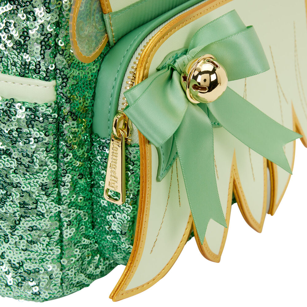 Mochila Loungefly de Campanilla Disney con lentejuelas verdes y alas - 4