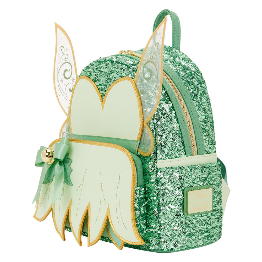Mochila Loungefly de Campanilla Disney con lentejuelas verdes y alas - 2