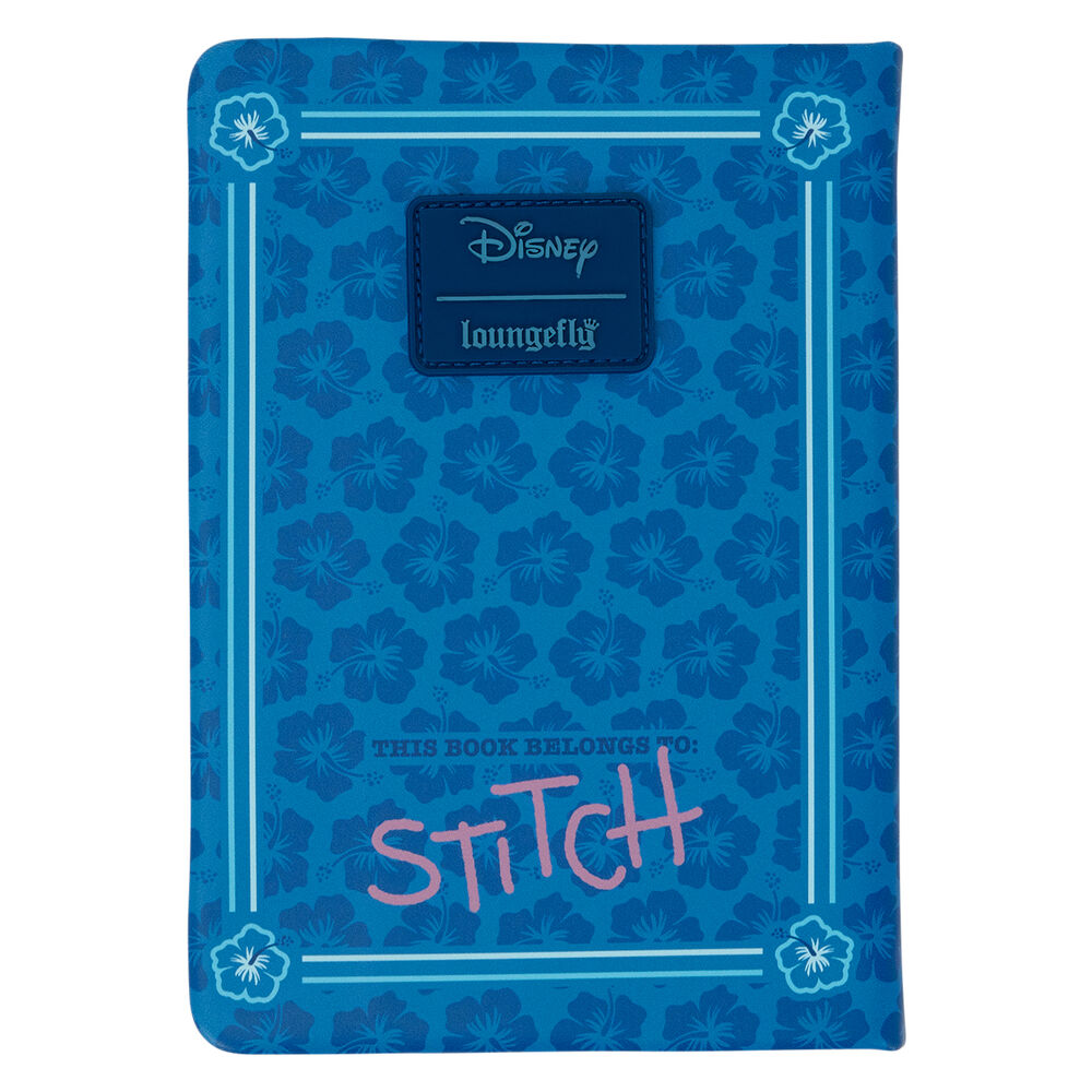 Cuaderno azul de Stitch Disney Loungefly con diseño floral y detalles aplicados - 4