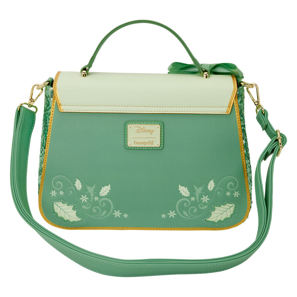 Bolso bandolera verde de Campanilla Disney Loungefly con lazo y detalles dorados - 3