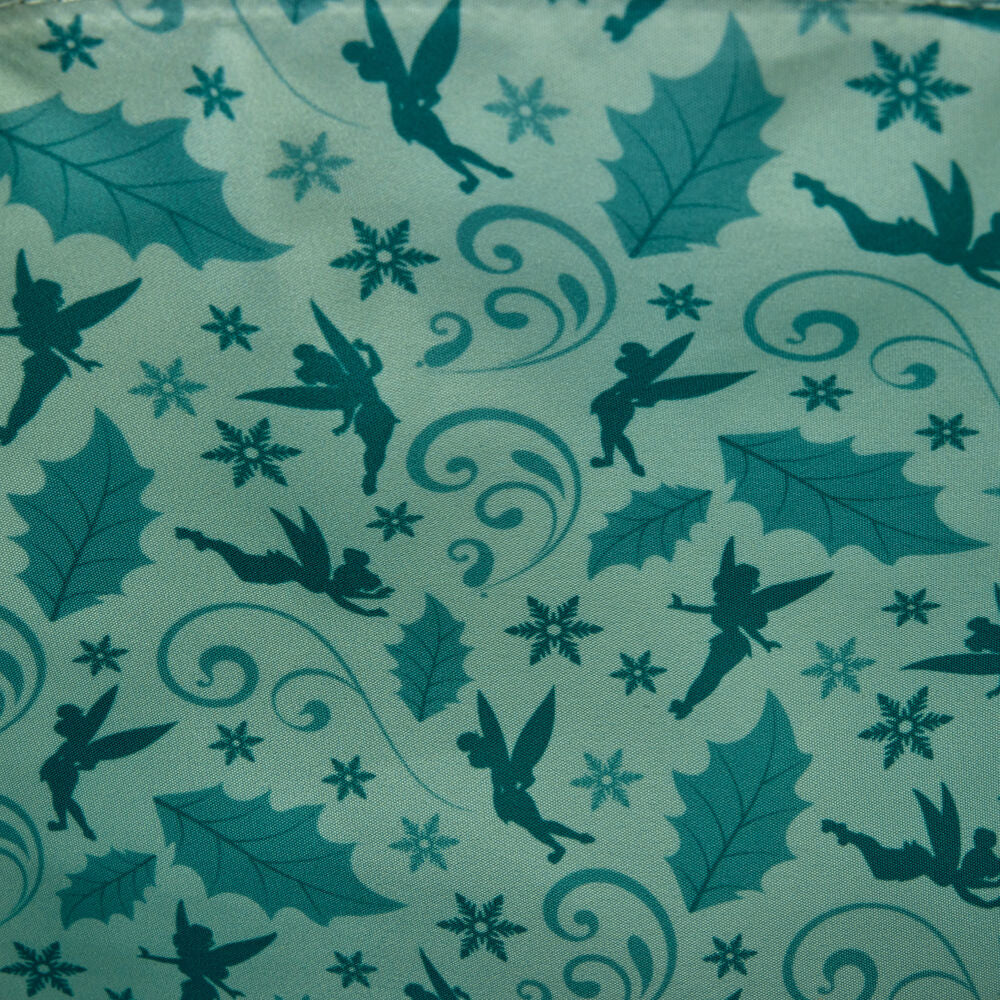 Bolso bandolera verde de Campanilla Disney Loungefly con lazo y detalles dorados - 4