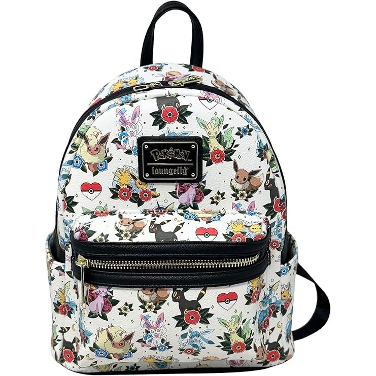 Mochila Pokémon Loungefly con estampado floral y bolsillo frontal