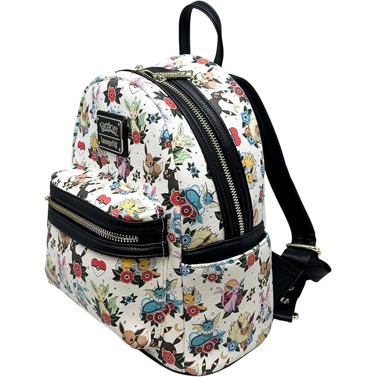 Mochila Pokémon Loungefly con estampado floral y bolsillo frontal - 4