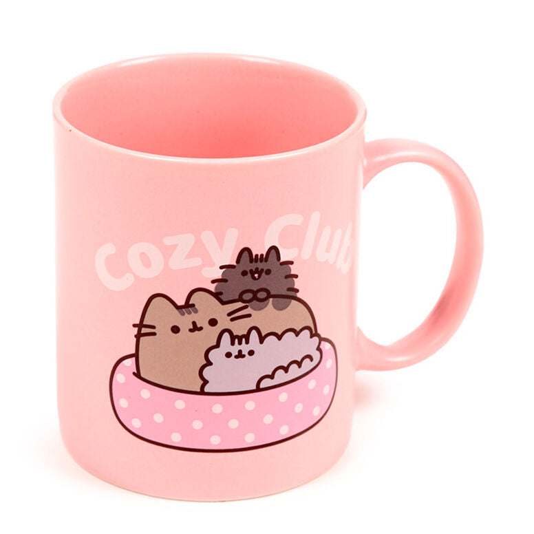 Taza rosa de porcelana Pusheen Cozy Club