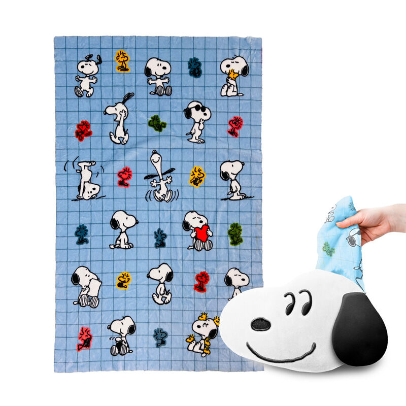 Almohada y manta de viaje 2 en 1 de Snoopy y Woodstock