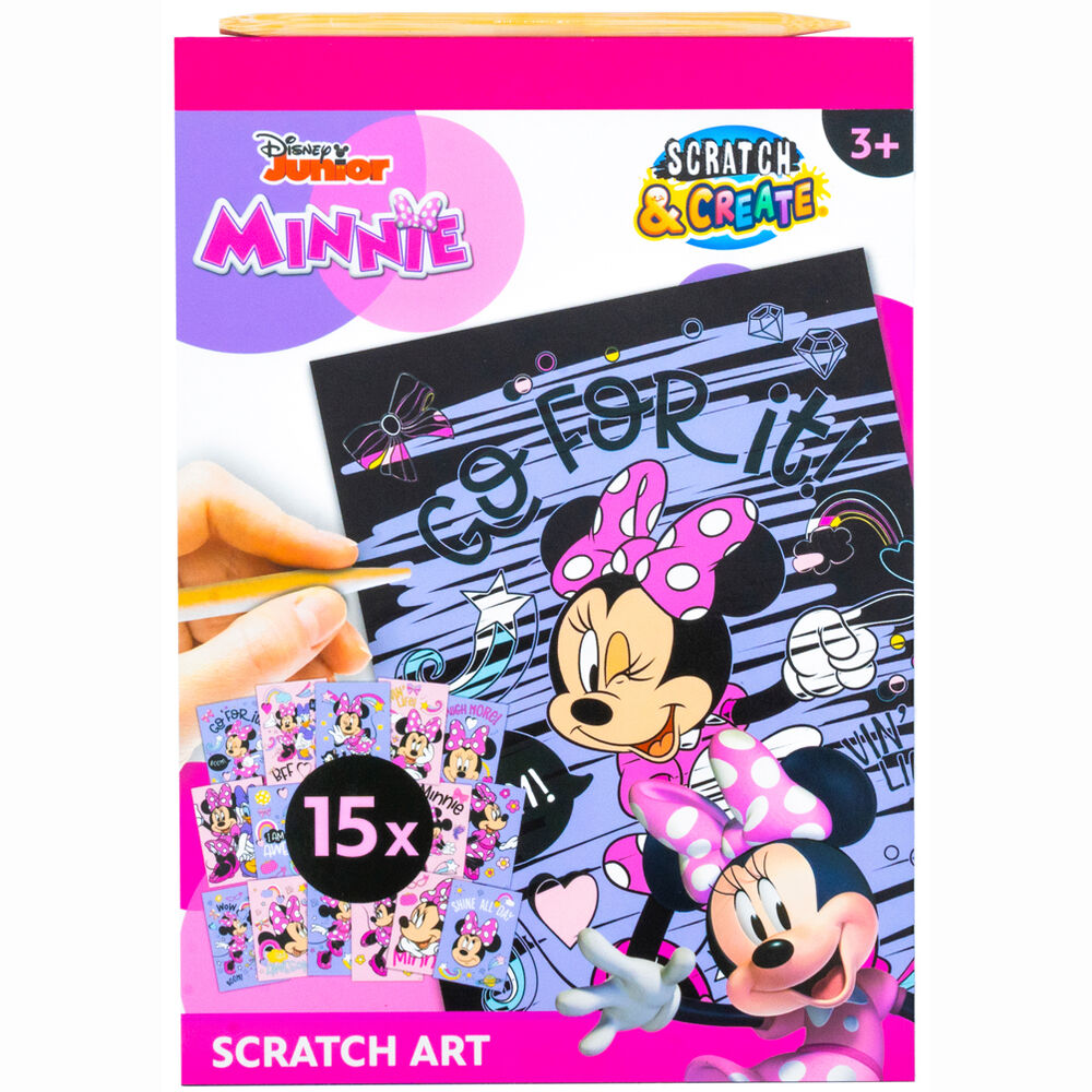 Set Scratch Art de Minnie Disney Junior con 15 láminas