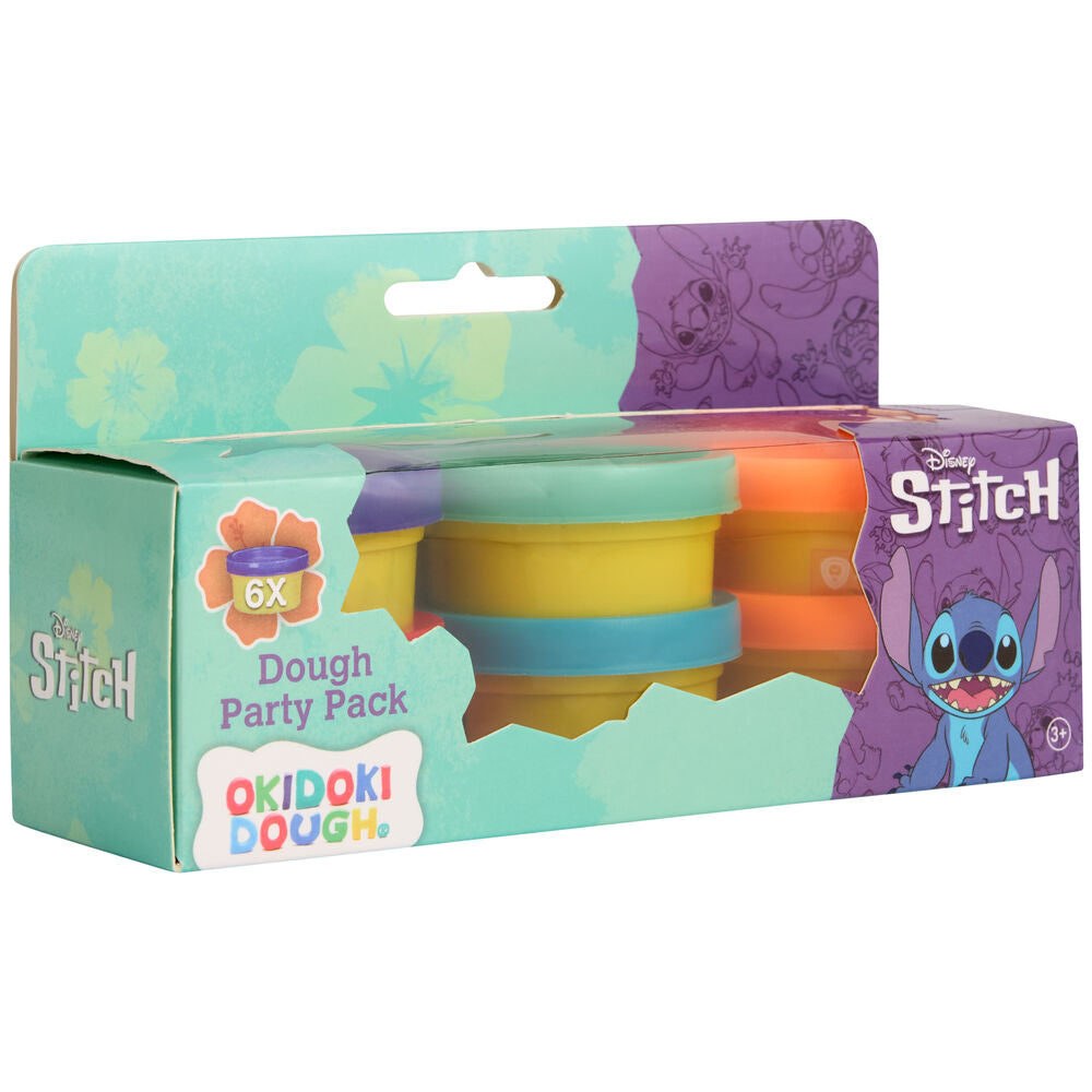 Blíster con seis mini botes de plastilina Stitch Disney