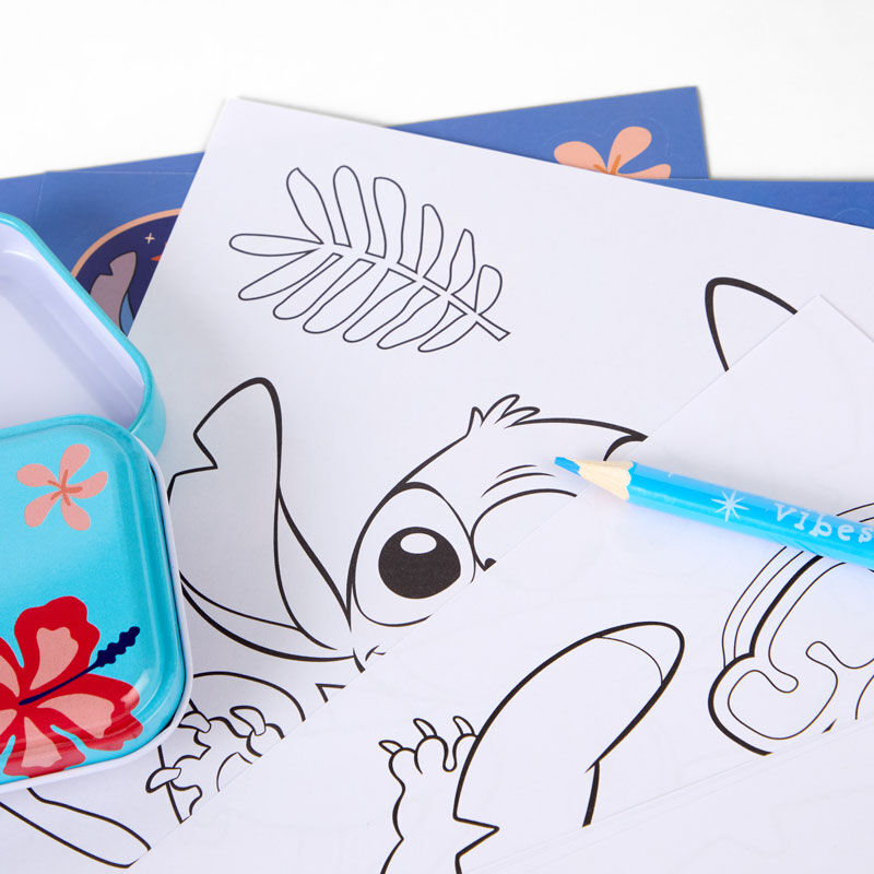 Set de papelería Stitch Disney en estuche transparente con asa - 3
