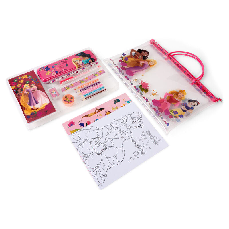 Set de papelería Princesas Disney CANENCO en bolsa transparente rosa - 2